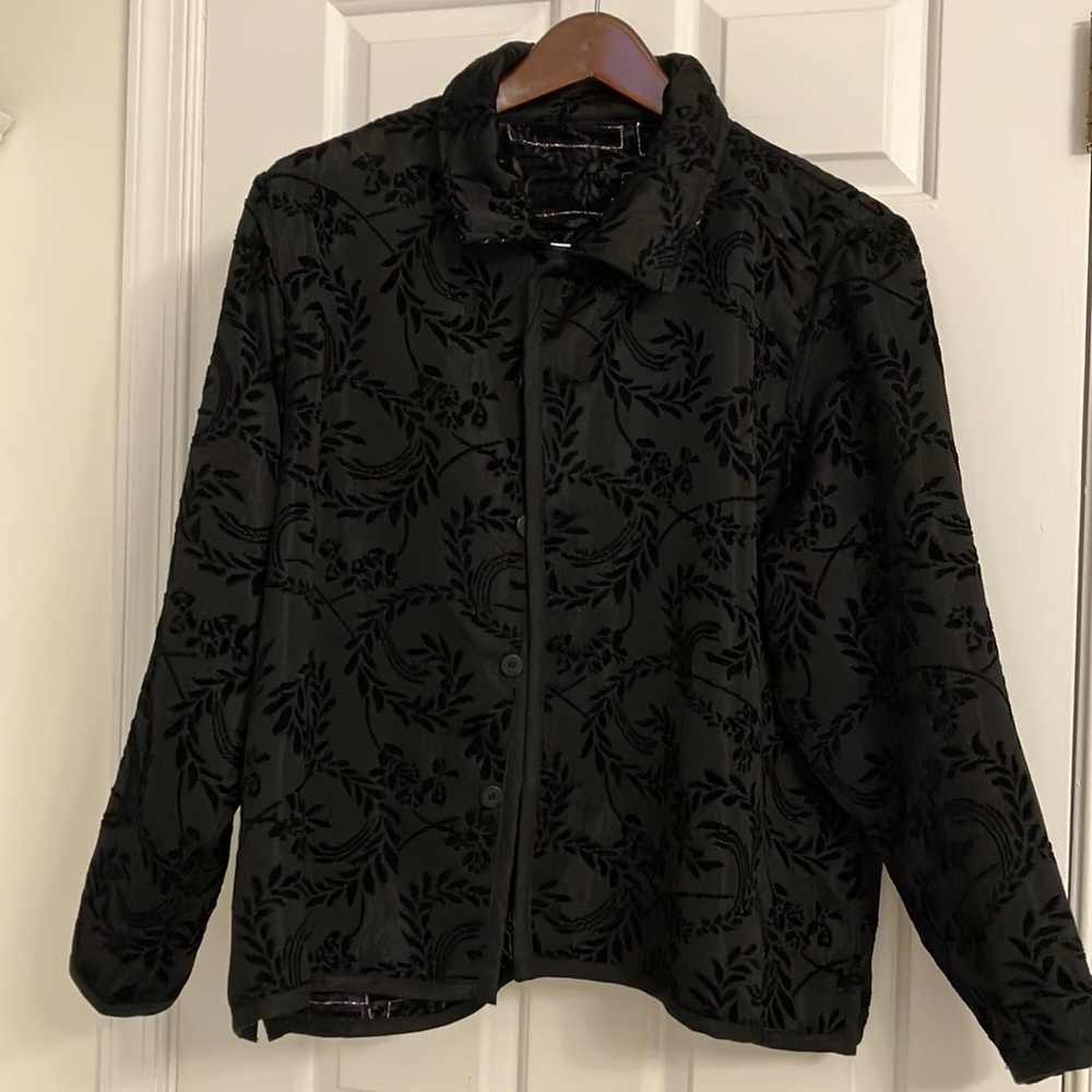Black Cut Velvet Reversible Jacket